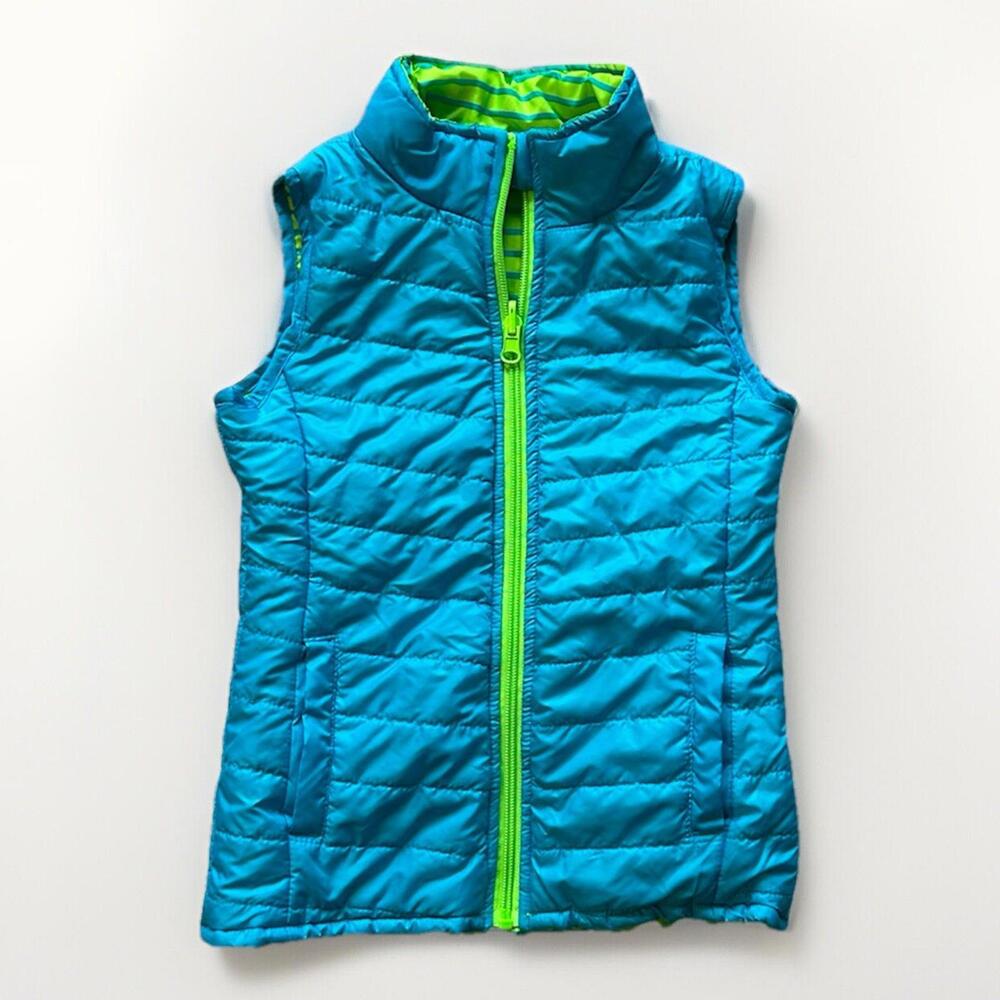 LAYER 8 Reversible Winter Vest Girls 6X Green / Turquoise With Pockets NWOT